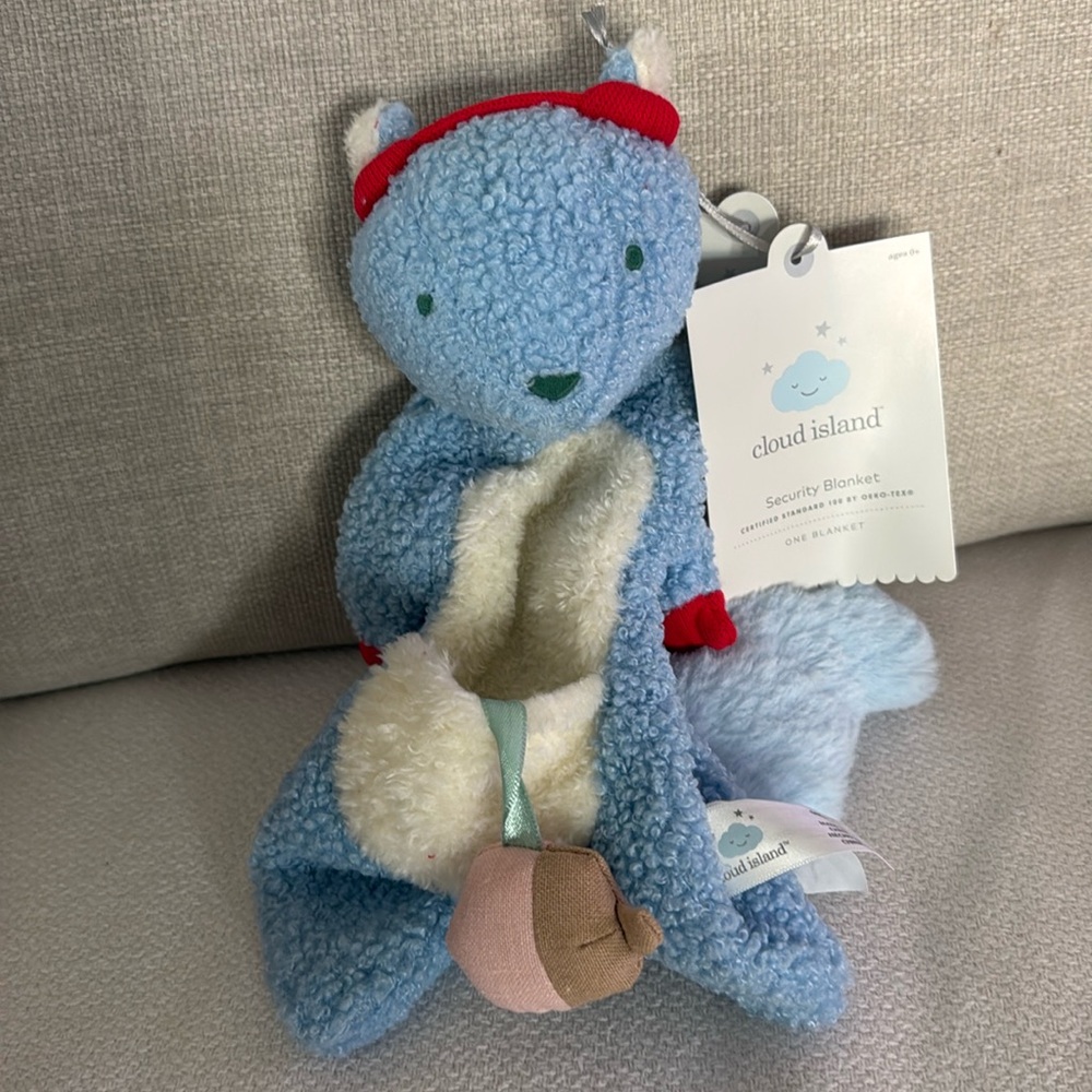 Cloud ☁️ Island plush squirrel 🐿️ security blanket